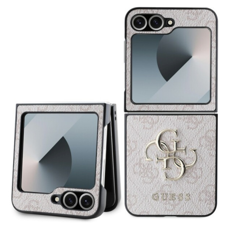 Guess PU 4G Metal Logo kryt Samsung Galaxy Z Flip 6 růžový