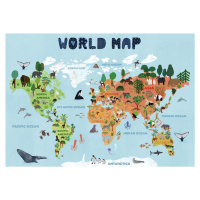 Mapa World map for kids, Jota de jai, (40 x 30 cm)