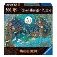 Ravensburger Dřevěné puzzle Kouzelný les 500 dílků