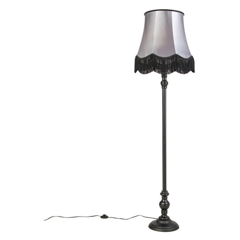 Stojací lampa černá sabajurem babička černá sšedou - Classico QAZQA