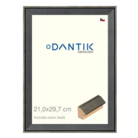 DANTIK rámeček 21 × 29,7, INCLINATA colori šedý sklo čiré