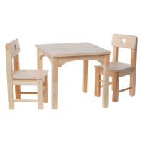 Dětský stoleček a 2 židličky dřevěný