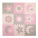 MoMi Hrací podložka pěnové puzzle NEBE růžové 9 ks