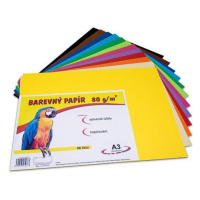 Barevný papír A3/80g 12 barev 60 listů