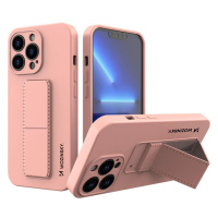 Wozinsky Kickstand Case silikonové pouzdro se stojánkem iPhone 13 růžové