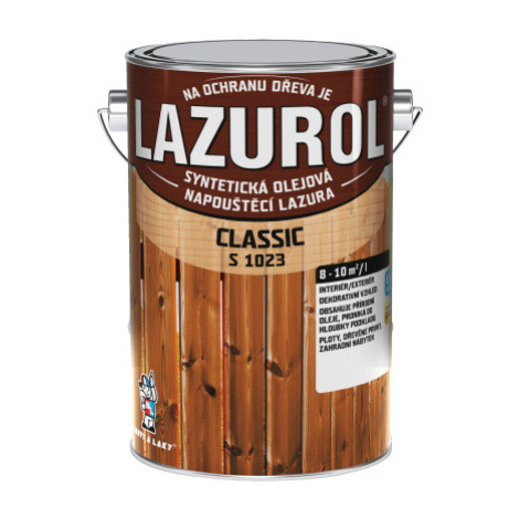 Lazurol Classic S1023 tenkovrstvá lazura na dřevo s obsahem olejů, 0021 ořech, 4 l