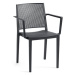 ROJAPLAST Židle zahradní GRID ARMCHAIR, antracit