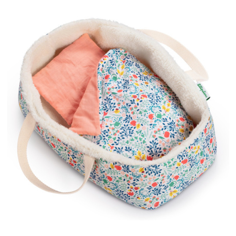 Lilliputiens - textilní košík pro panenky s květinovým potiskem