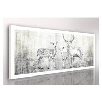 Obraz na plátně DEER FAMILY různé rozměry Ludesign ludesign obrazy: 120x50 cm