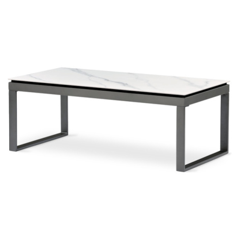 Konferenční stolek ALMADA bílý mramor/šedá