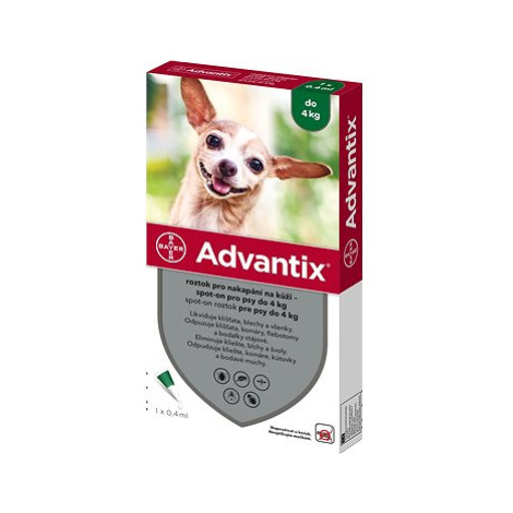 Advantix roztok pro nakapání na kůži – spot-on pro psy do 4 kg