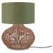 Stolní lampa s textilním stínidlem v zeleno-přírodní barvě (výška 48 cm) Kalahari – Good&Mojo