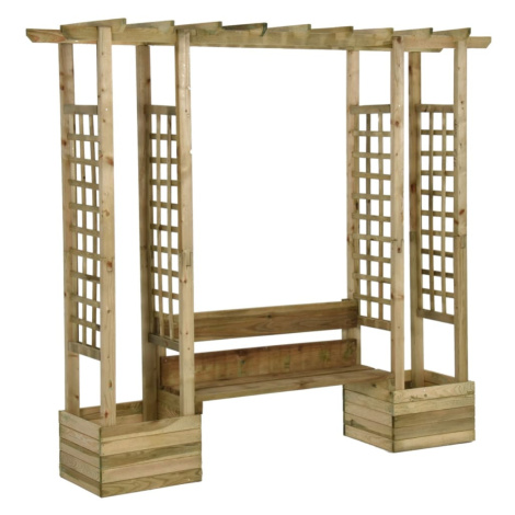 vidaXL Zahradní pergola s lavicí a truhlíky impregnovaná borovice