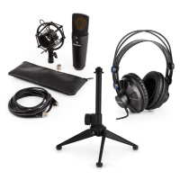 Auna MIC-920B USB mikrofonní sada V1 – sluchátka, kondenzátorový mikrofon, mikrofonní stojan