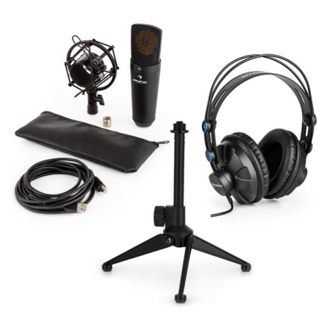 Auna MIC-920B USB mikrofonní sada V1 – sluchátka, kondenzátorový mikrofon, mikrofonní stojan