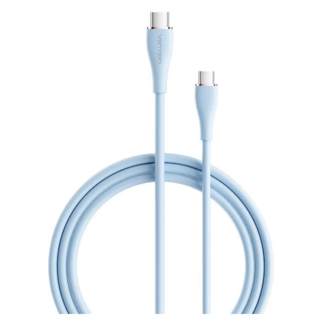 Kabel Vention USB-C 2.0 to USB-C 5A Cable TAWSG 1.5m Light Blue Silicone