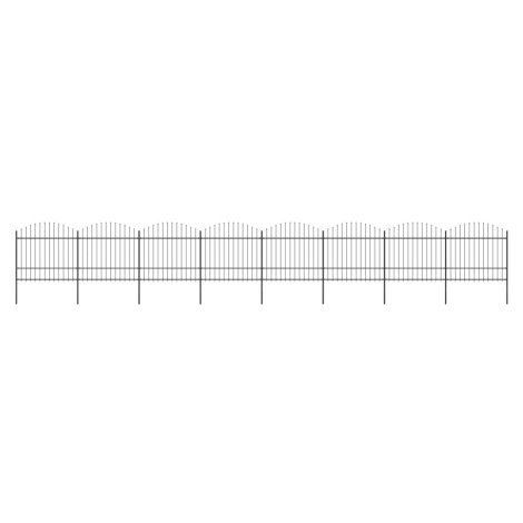 vidaXL Zahradní plot s hroty ocel (1,5–1,75) x 13,6 m černý