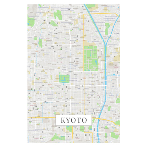 Mapa Kjóto color, 26.7x40 cm
