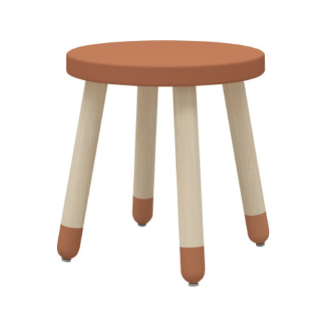 Flexa Dřevěná židle bez opěradla pro děti červená Dots