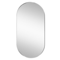 Nástěnné zrcadlo Josie 50x100 cm, stříbrné oválné