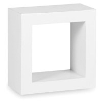 Estila Stylová moderní nástěnná polička Blanc čtvercového tvaru z masivního dřeva mindi bílé bar