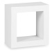 Estila Stylová moderní nástěnná polička Blanc čtvercového tvaru z masivního dřeva mindi bílé bar