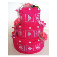 VER Textilní dort třípatrový vyšívaný (purpurový)