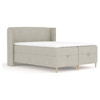 Světle šedá boxspring postel s úložným prostorem 180x200 cm Monpelli – Maison de Rêve