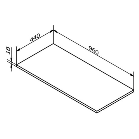 Sapho Deska DTDL 96 x 1,8 x 44 cm dub Alabama DT096-2222