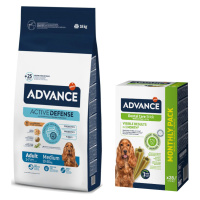 Advance + Dental Care Stick Medium/Maxi - 720 g zdarma - Medium Adult 18 kg + Dental Care Stick 