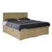 Čalouněná postel Chloe 160x200, béžová, vč. matrace a topperu