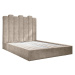 Béžová čalouněná dvoulůžková postel s úložným prostorem s roštem 180x200 cm Dreamy Aurora – Miuf
