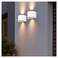 Reality Leuchten Nabíjecí venkovní nástěnná lampa LED Talent, bílá, šířka 16 cm, senzor