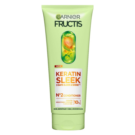 Garnier Fructis Keratin Sleek kondicionér na suché a krepaté vlasy 200 ml