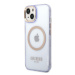 Guess GUHMP14SHTCMU hard silikonové pouzdro iPhone 14 6.1" purple Gold Outline Translucent MagSa