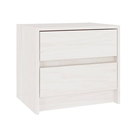SHUMEE Noční stolek bílý 40 × 30,5 × 35,5 cm masivní borové dřevo, 808075