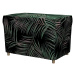 Dekoria Potah na podnožku Strandmon, stylizované palmové listy na zeleném podkladu, 60 x 42 x 41