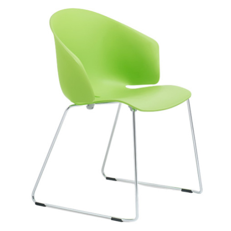 PEDRALI - Židle GRACE 411 DS s chromovanou podnoží - zelená