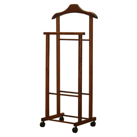 Němý sluha na šaty Compactor Hector 2 , dvojitý na kolečkách, přírodní ořech