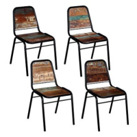 Jídelní židle 4 ks masivní recyklované dřevo