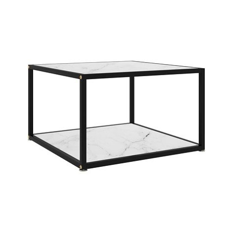 Čajový stolek bílý 60 × 60 × 35 cm tvrzené sklo SHUMEE