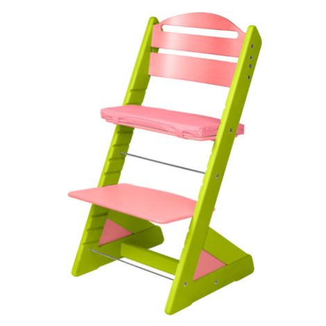 Dětská rostoucí židle JITRO PLUS světle zeleno - růžová