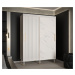 Šatní skříň Calipso Riflo Wave Marmur Barva korpusu: Bílá, Rozměry: 150 cm, Dveře: Bílá + Bílý M