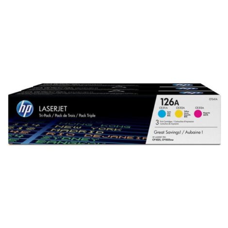 HP 126A CYM Tri-Pack LJ Toner Cartridge Vícebarevná