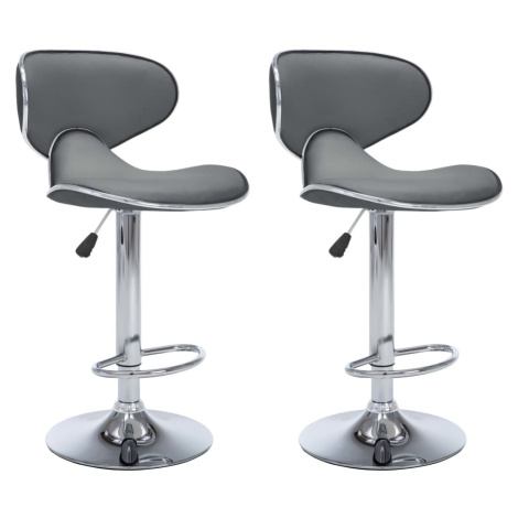 vidaXL Barové stoličky 2 ks šedé umělá kůže