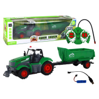 mamido  Traktor s přívěsem na dálkové ovládání 1:24 zelený RC