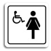 Accept Piktogram "WC ženy, invalidé" (80 × 80 mm) (bílá tabulka - černý tisk)