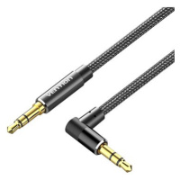 Vention Cotton Braided 3.5mm Male to Male Right Angle Audio Cable 2M Black Aluminum Alloy Type