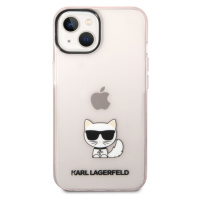 Pouzdro Karl Lagerfeld Choupette Logo Apple iPhone 14 Plus, růžové Růžová