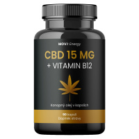 MOVIT ENERGY Konopný olej 15 mg CBD + Vitamin B12, 90 kapslí